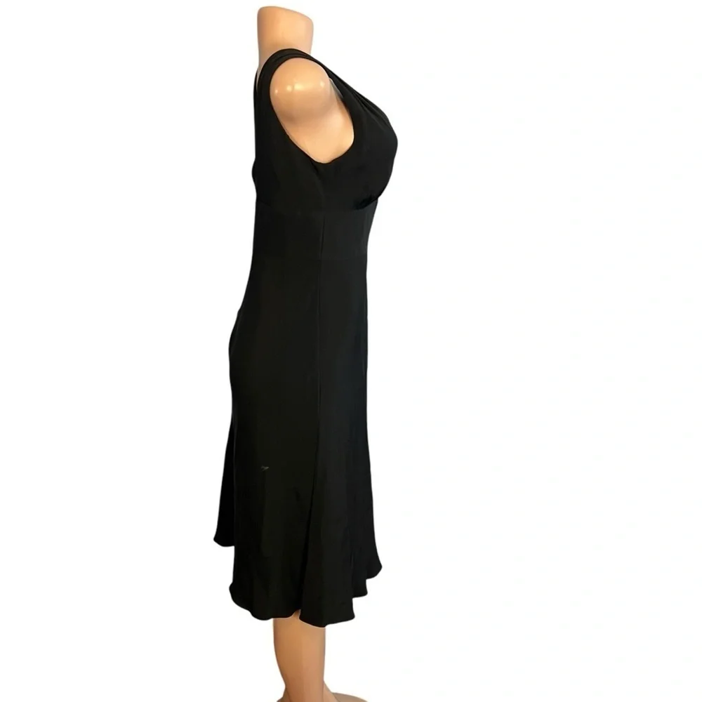J.Crew Elegant Black Sleeveless Silk Midi Dress